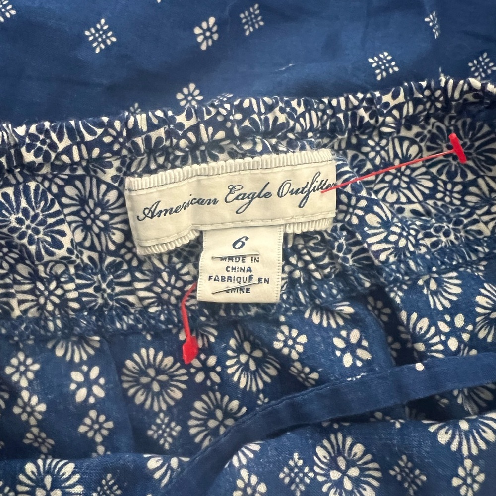 NWOT American Eagle Royal Blue Printed Maxi Dress Size 6 - Picture 8 of 8